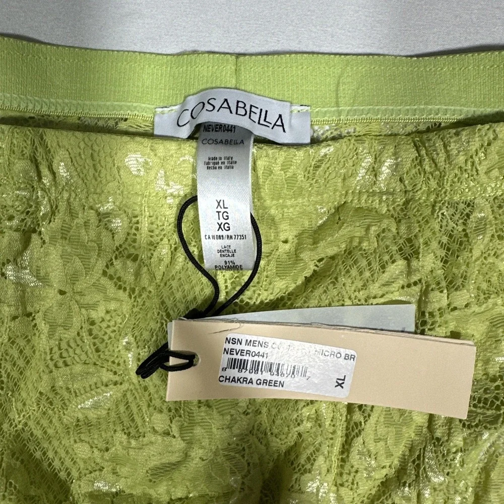 NWT Cosabella [ MEN XL ] Never Say Never Comfort Micro Brief Lace Green U1944